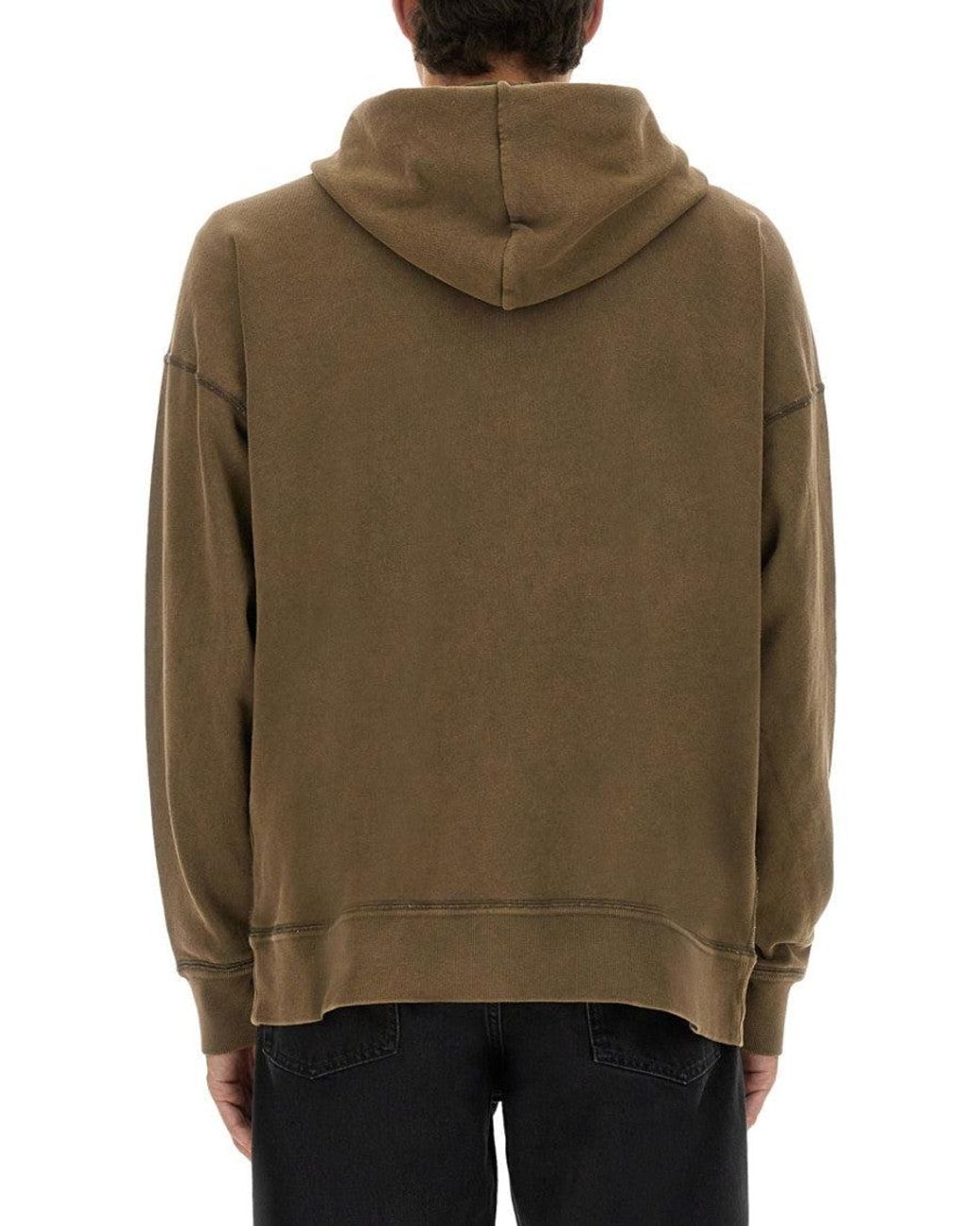 Isabel Marant Green Logo Relaxed Hoodie for men