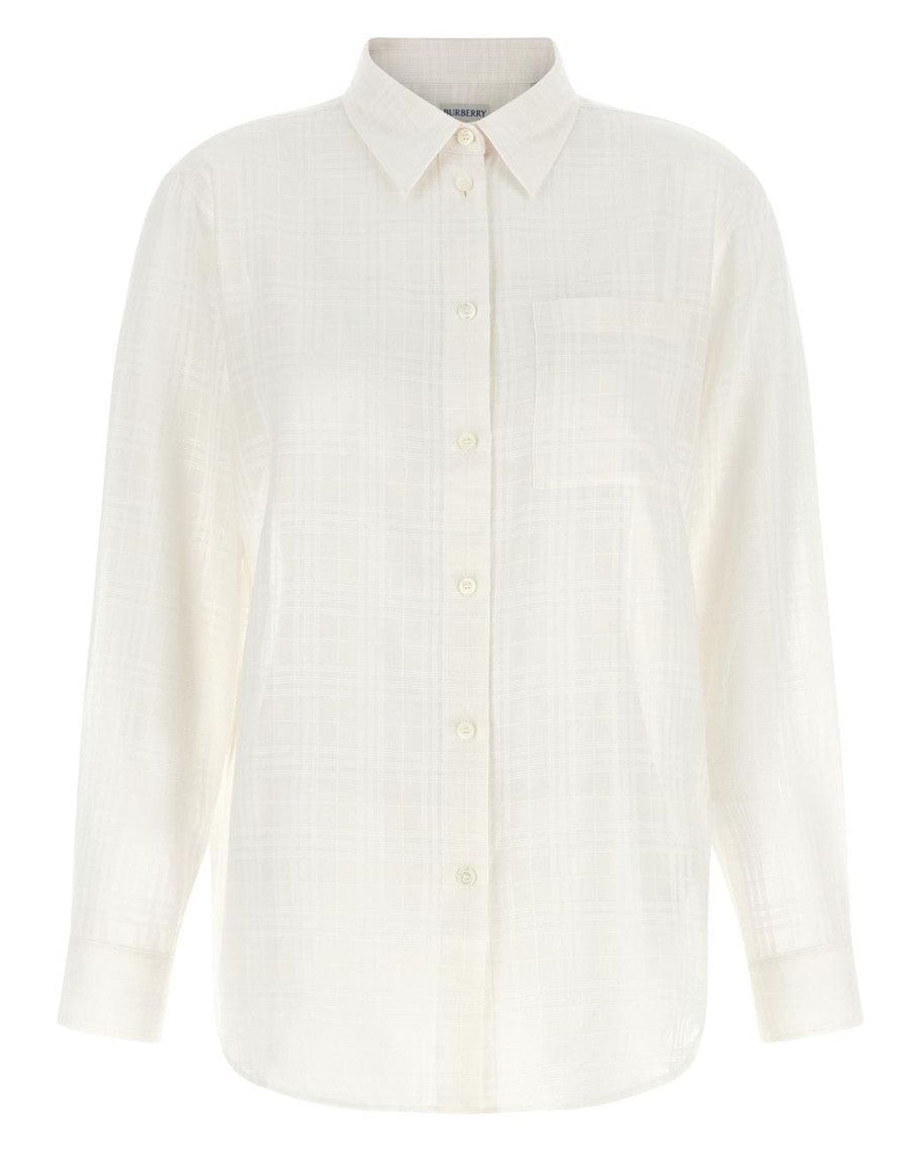 Burberry White Off Check Shirt