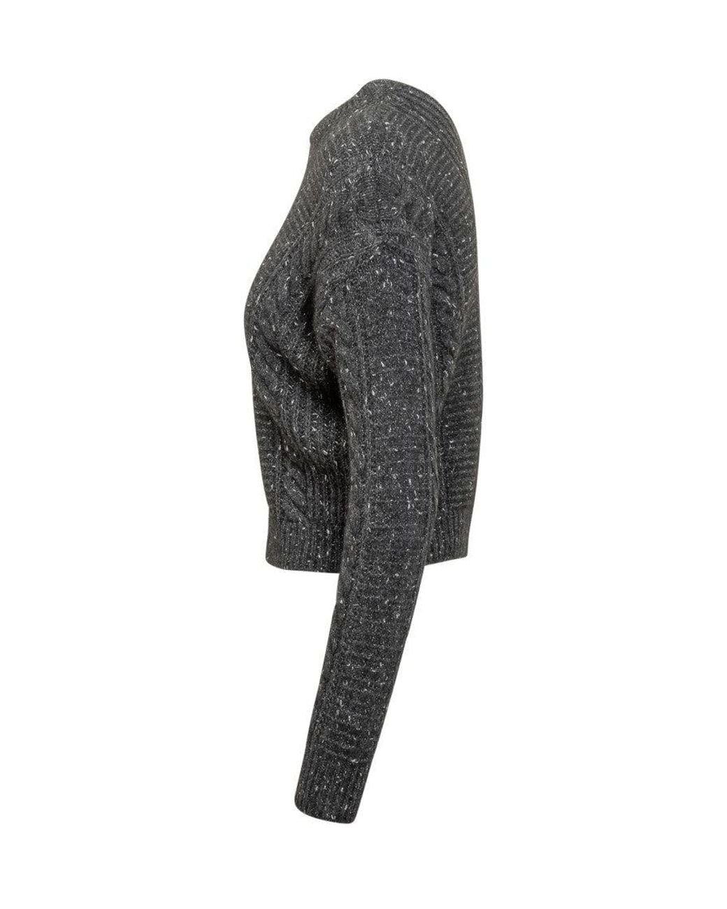 Max Mara Gray Knitted Crew Neck Sweater