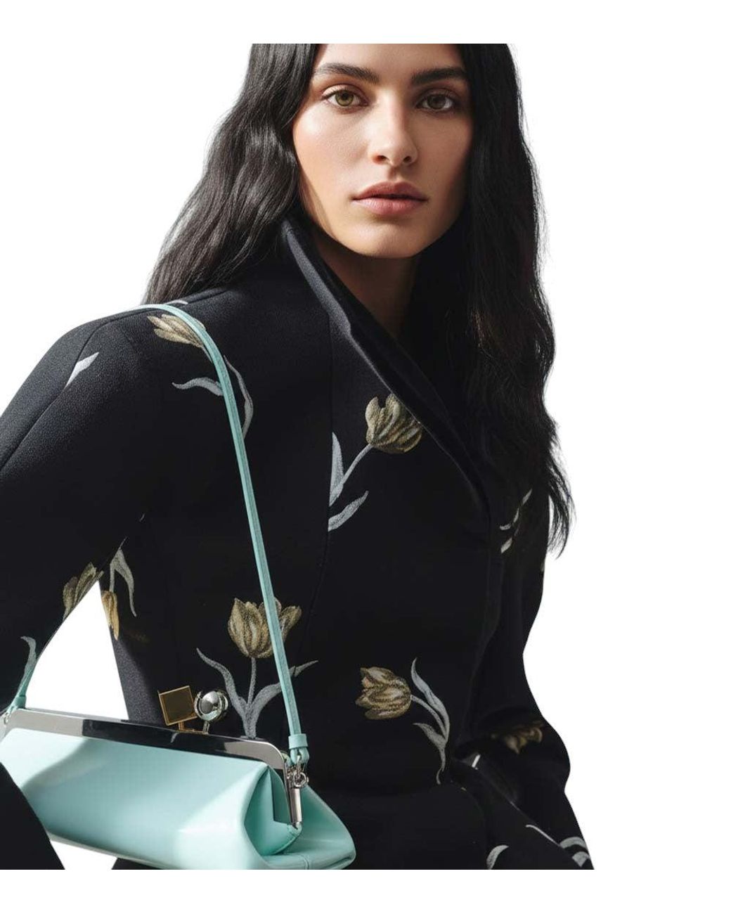 Jacquemus Yellow Aqua Salon Large Clutch
