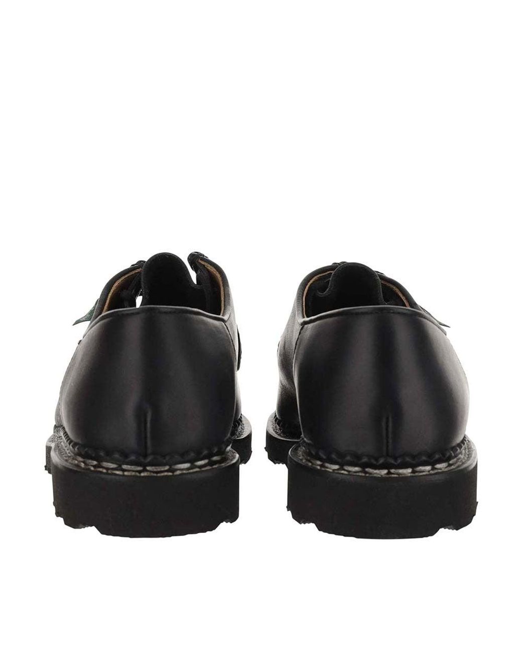 Paraboot Black Leather Lace Up Shoes for men