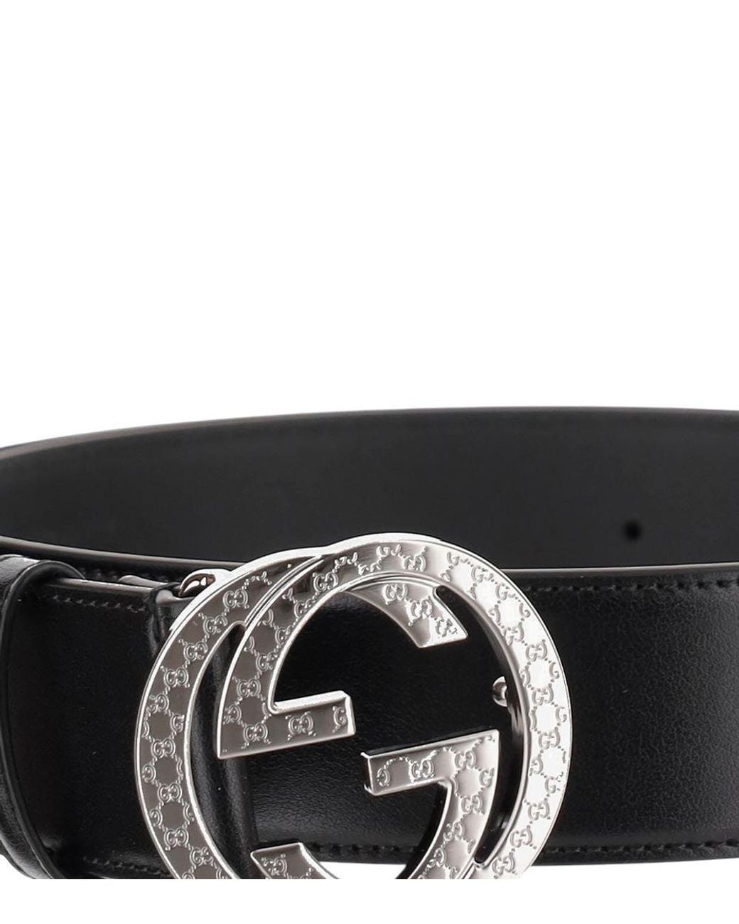 Gucci Black Gg Logo Buckle Belt for men