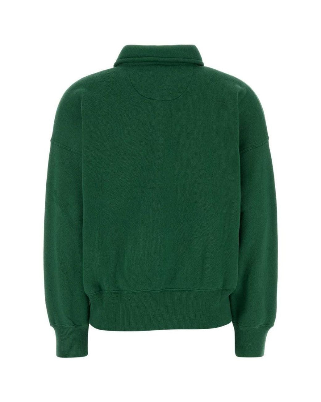Polo Ralph Lauren Green Polo Ralph Lauren Half-Zip Cotton Blend Sweatshirt