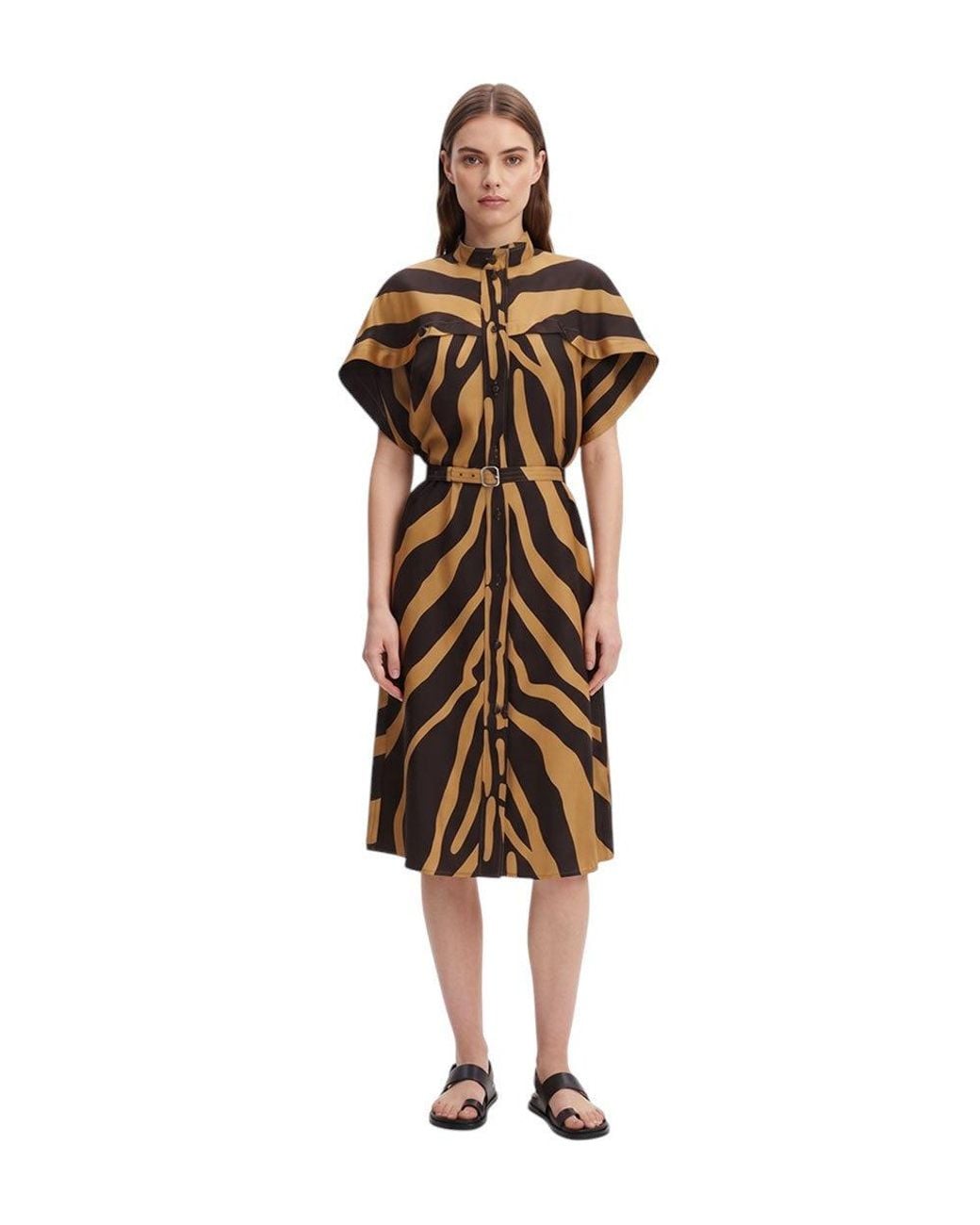 Ferragamo Metallic Animal Print Dress