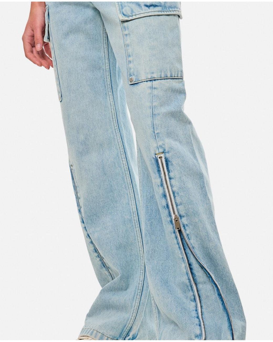 Stella McCartney Blue Front Zip Cargo Denim
