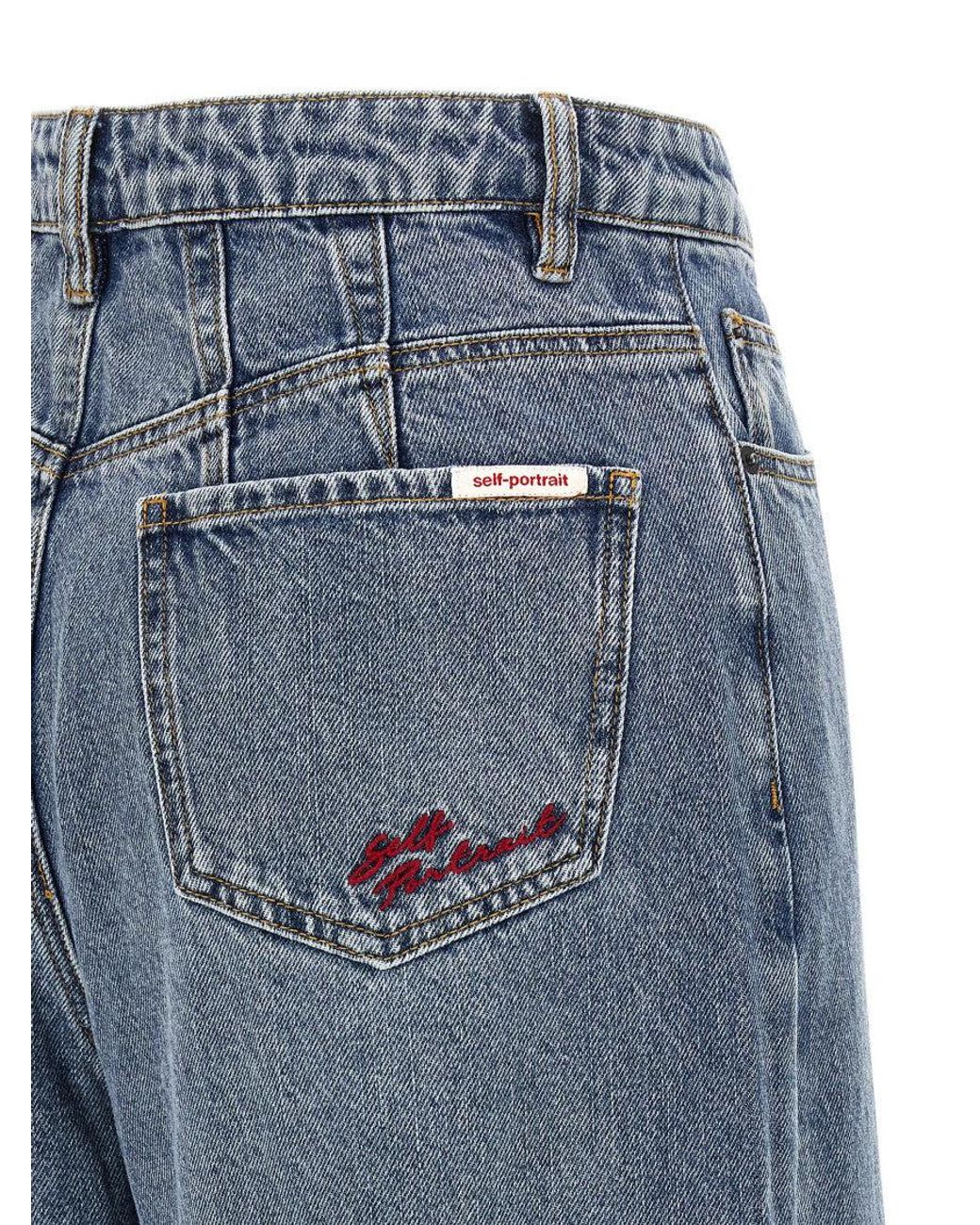 Self-Portrait Blue Barrel Leg' Jeans