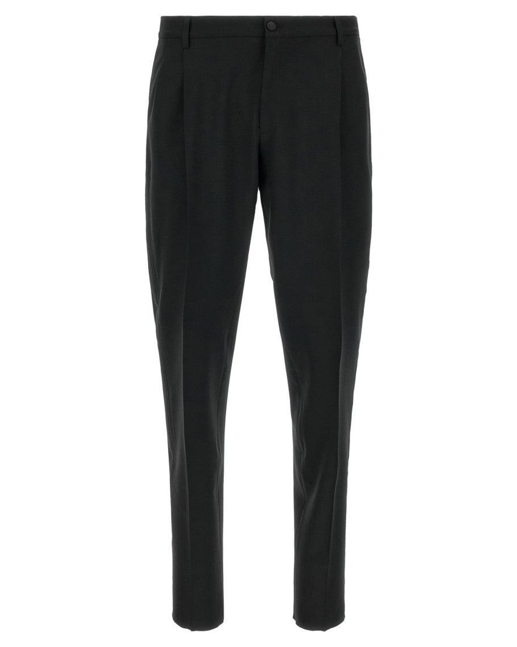 Dolce & Gabbana Black Solid Peaked Lapel Suit for men