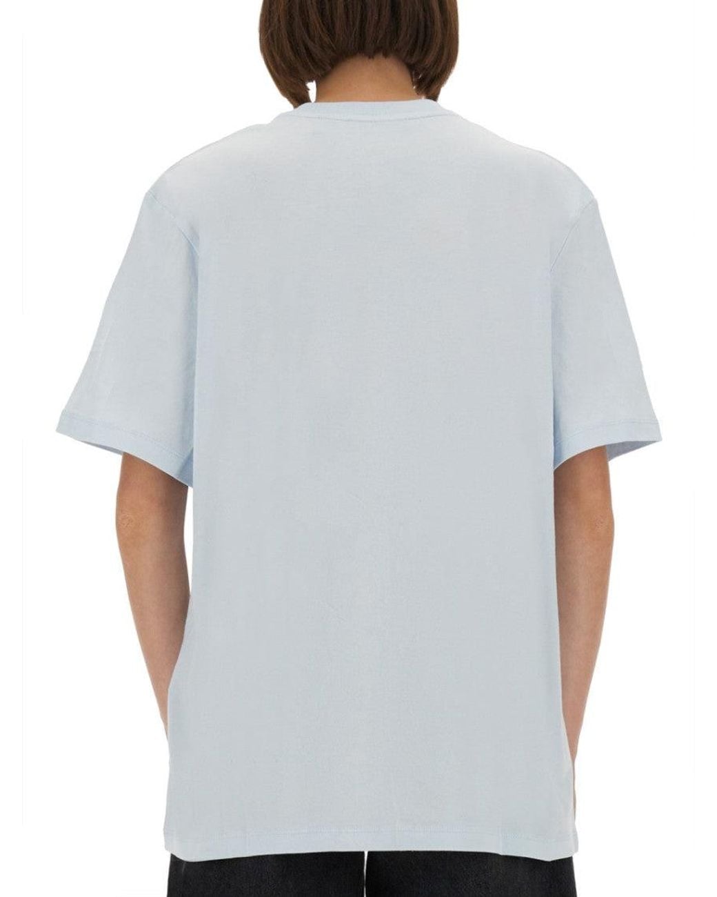 ROTATE BIRGER CHRISTENSEN Gray Light Logo Crew Neck T-Shirt