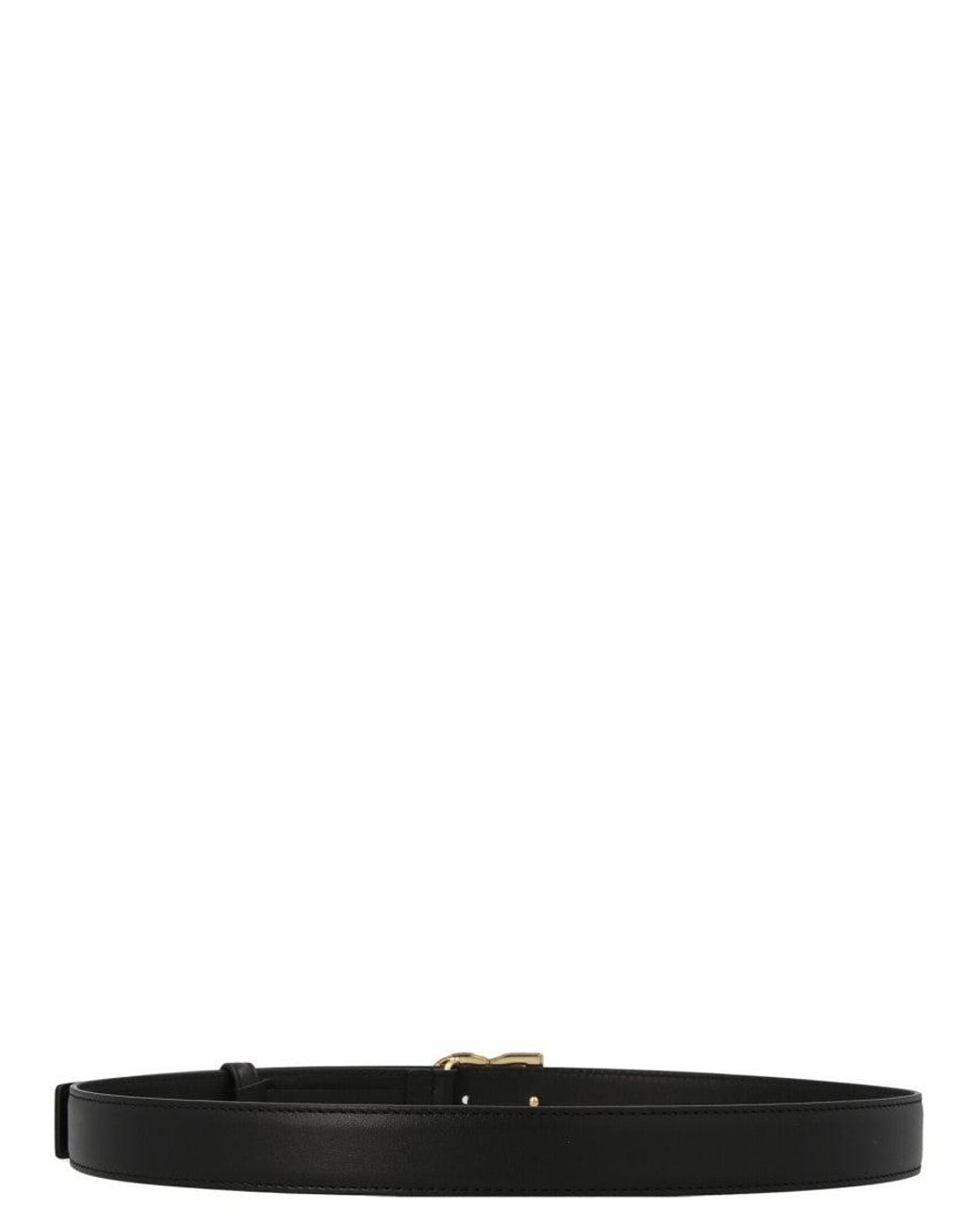 Dolce & Gabbana Black Dg Logo Leather Belt