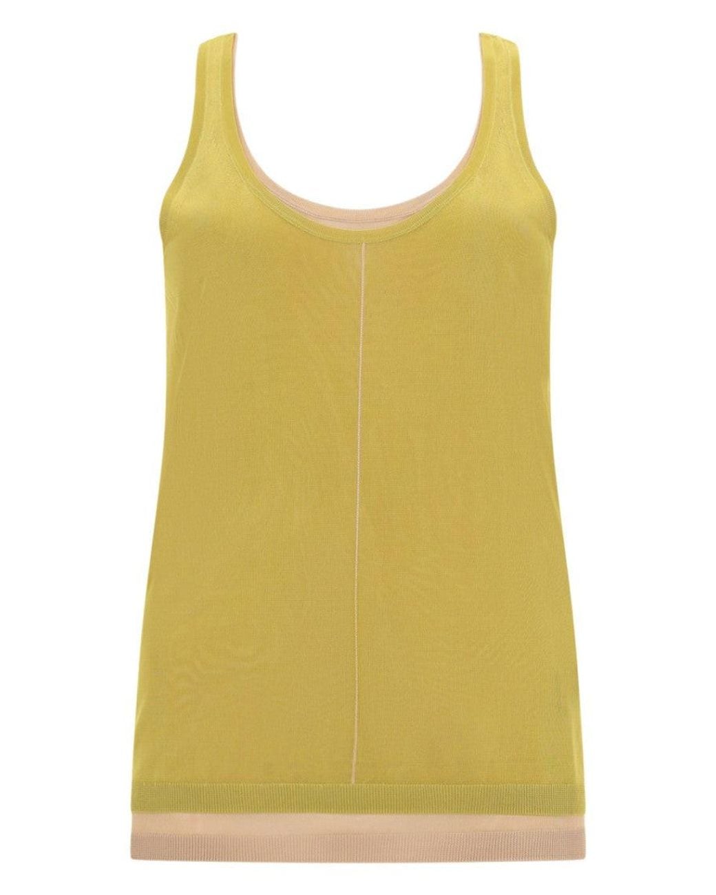 Paul Smith Yellow Solid Scoop Neck Top