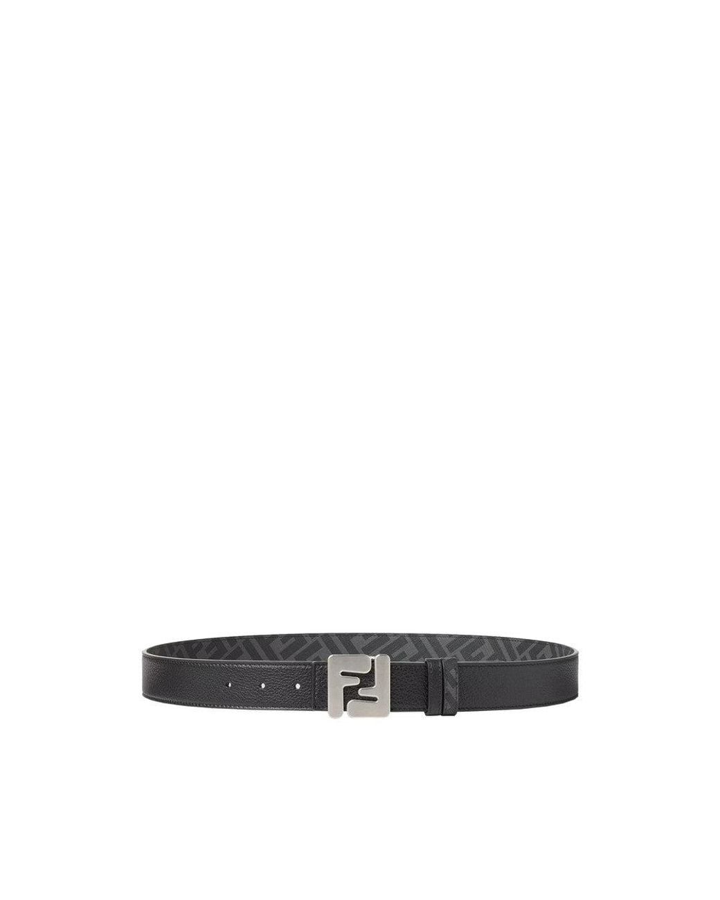 Fendi Black Ff Logo Buckle Belt for men