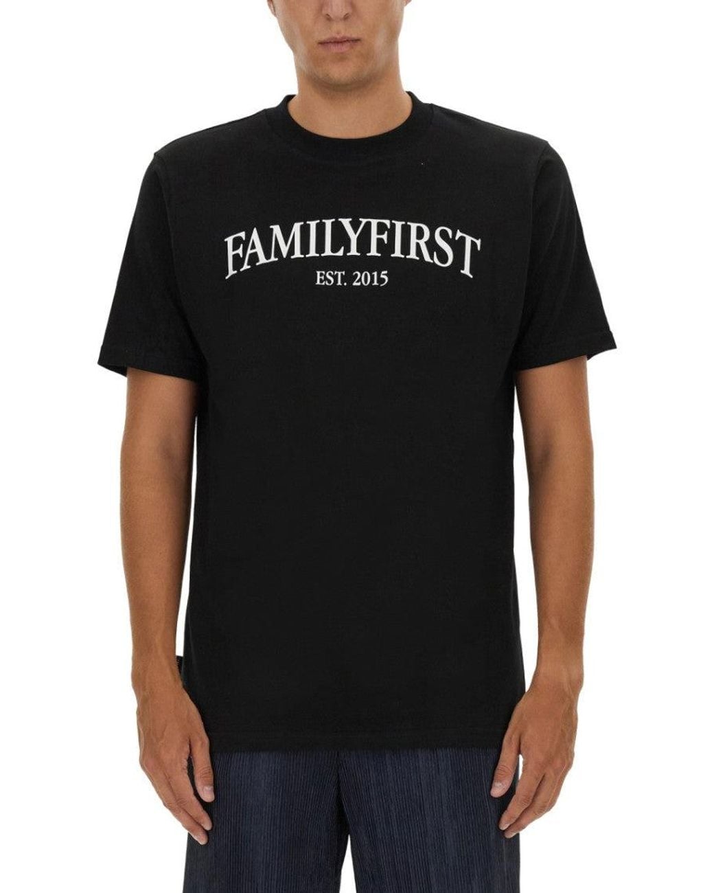 FAMILY FIRST Black Crew Neck T-Shirt for men
