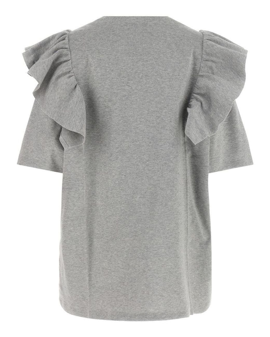 Miu Miu Gray Crew Neck Mini Dress