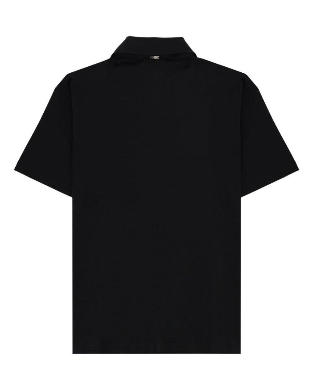 Herno Black Shirt Collar Polo for men