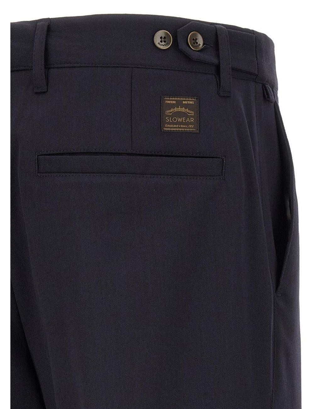 Incotex Blue Pleated Trousers for men