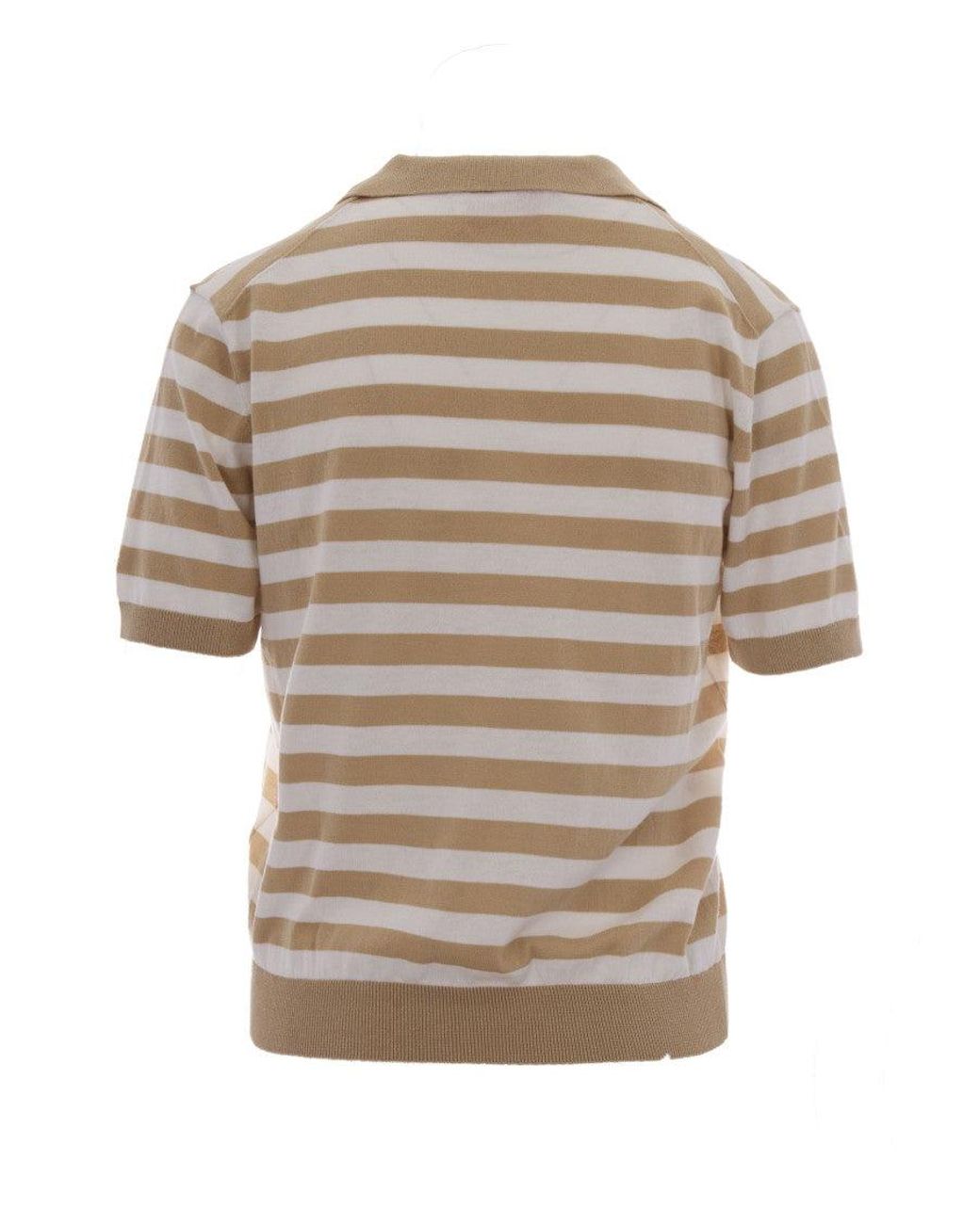 Mc2 Saint Barth White Stripes Shirt Collar Polo