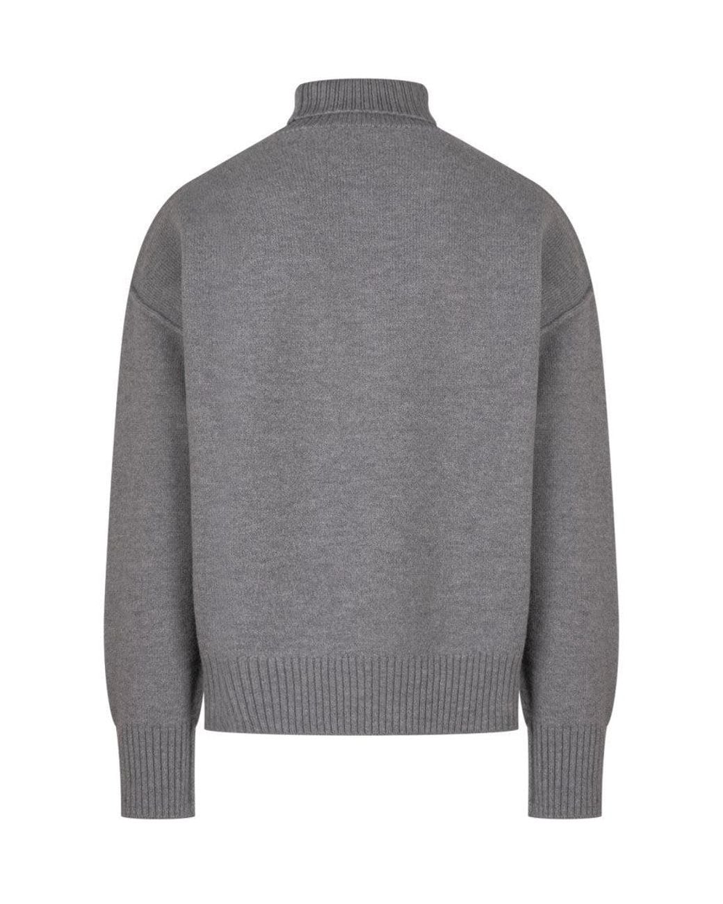 AMI Gray Turtle Neck Sweater for men
