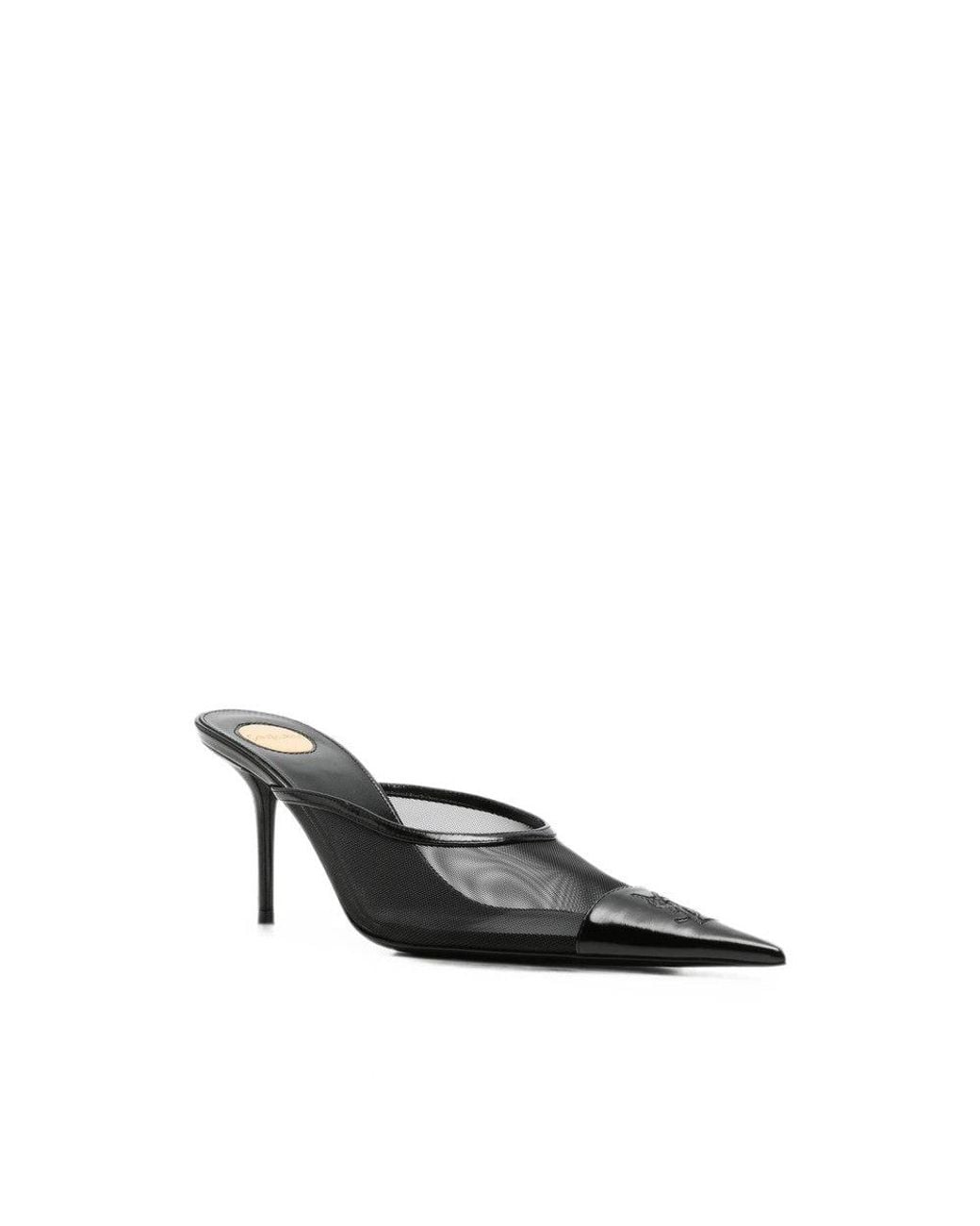Saint Laurent Black Transparent Cassandre Pumps
