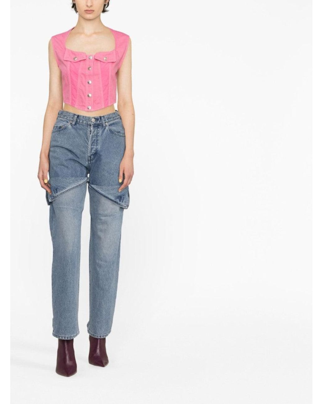 Ambush Pink Denim Top