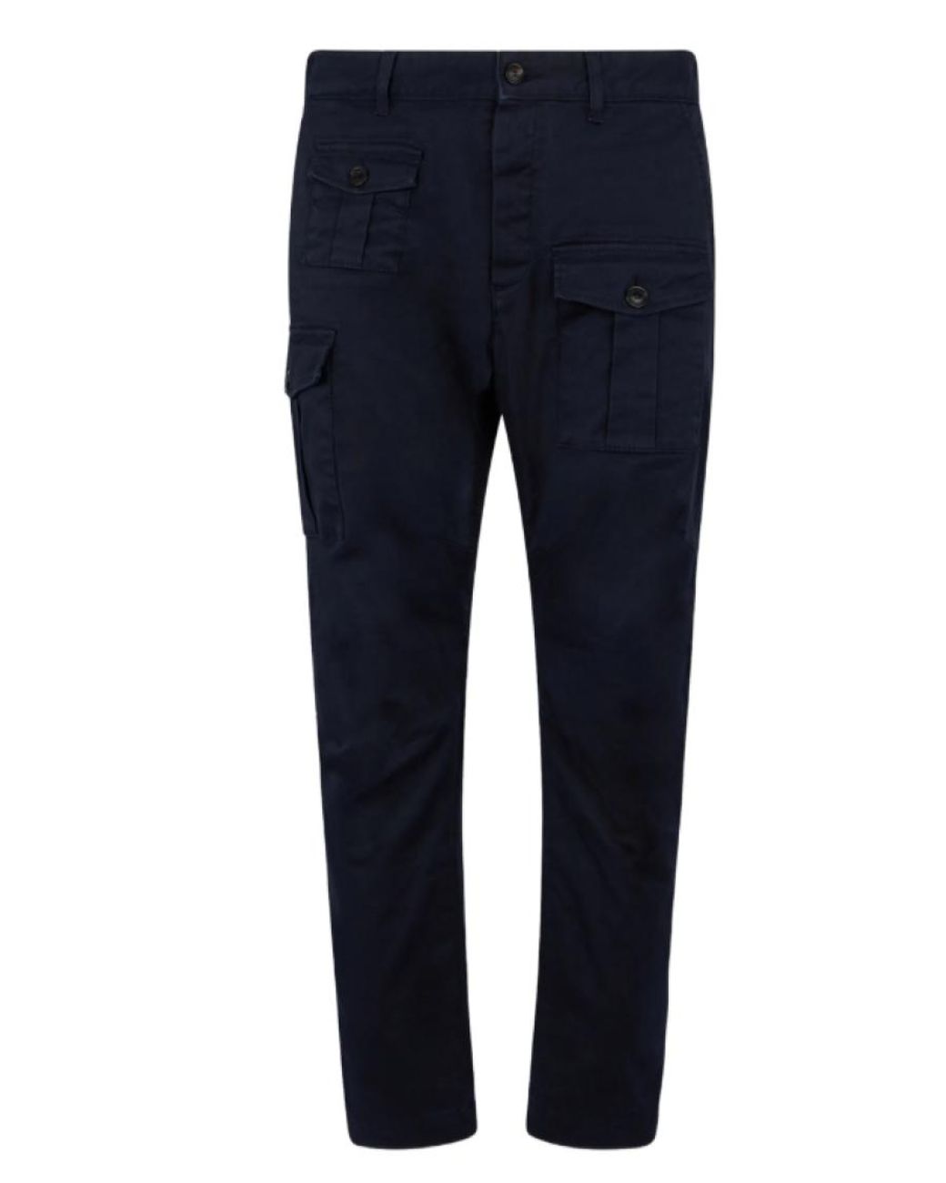 DSquared² Blue Solid Cargos Pants for men