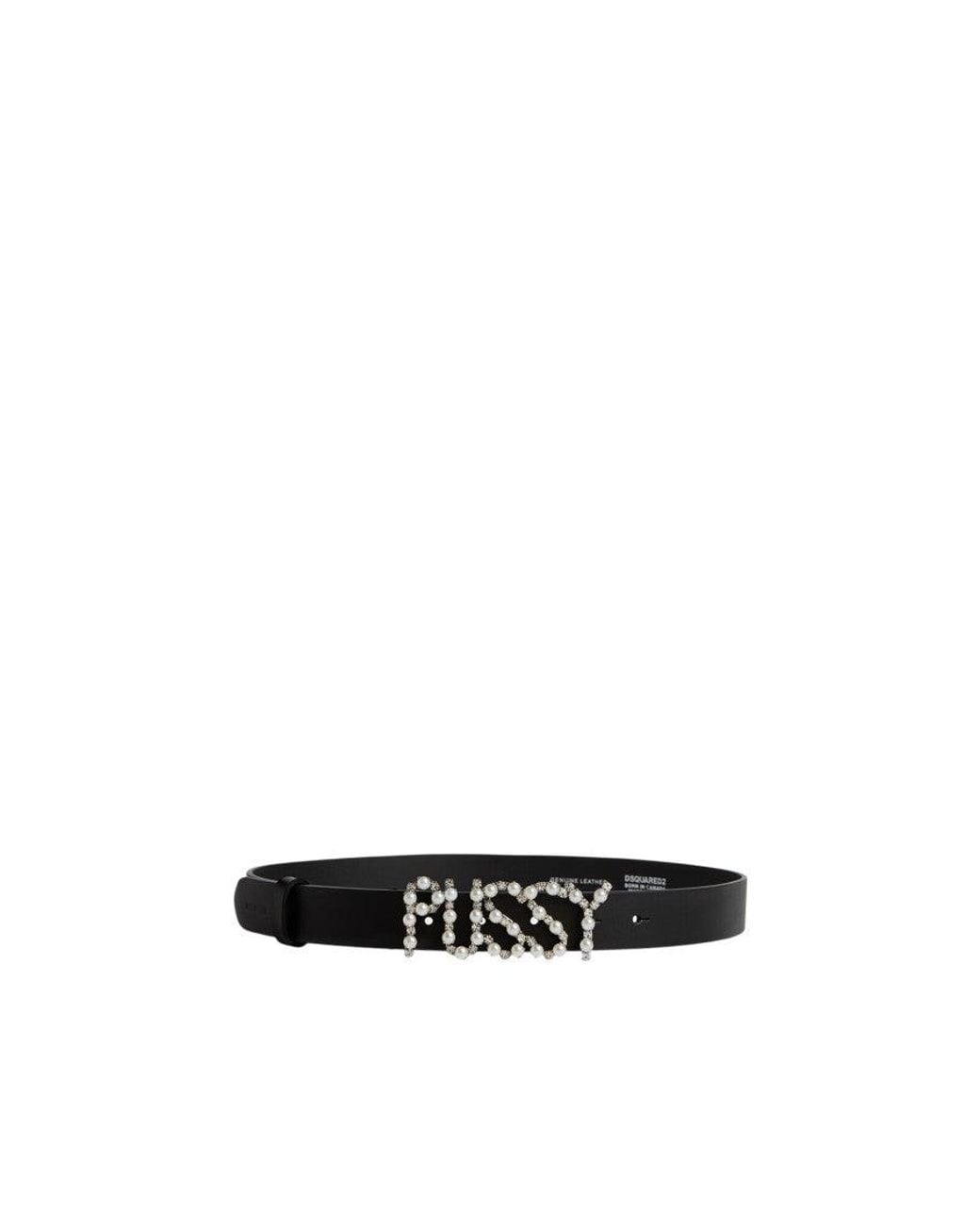 DSquared² Red Dirty Plaque Solid Casual Belt