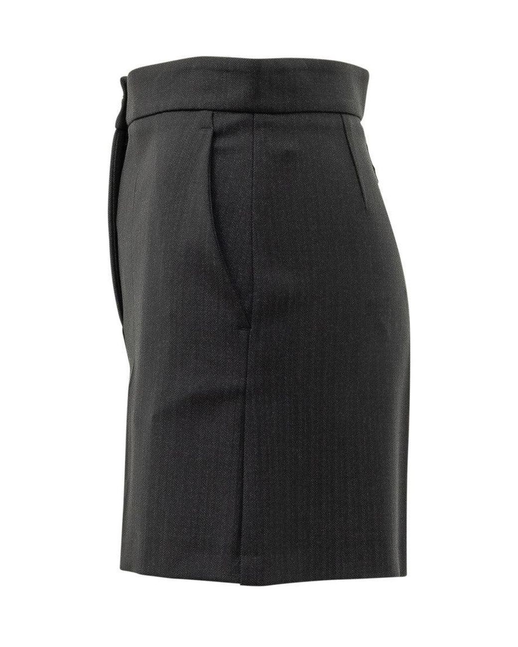 Pinko Black Solid Shorts