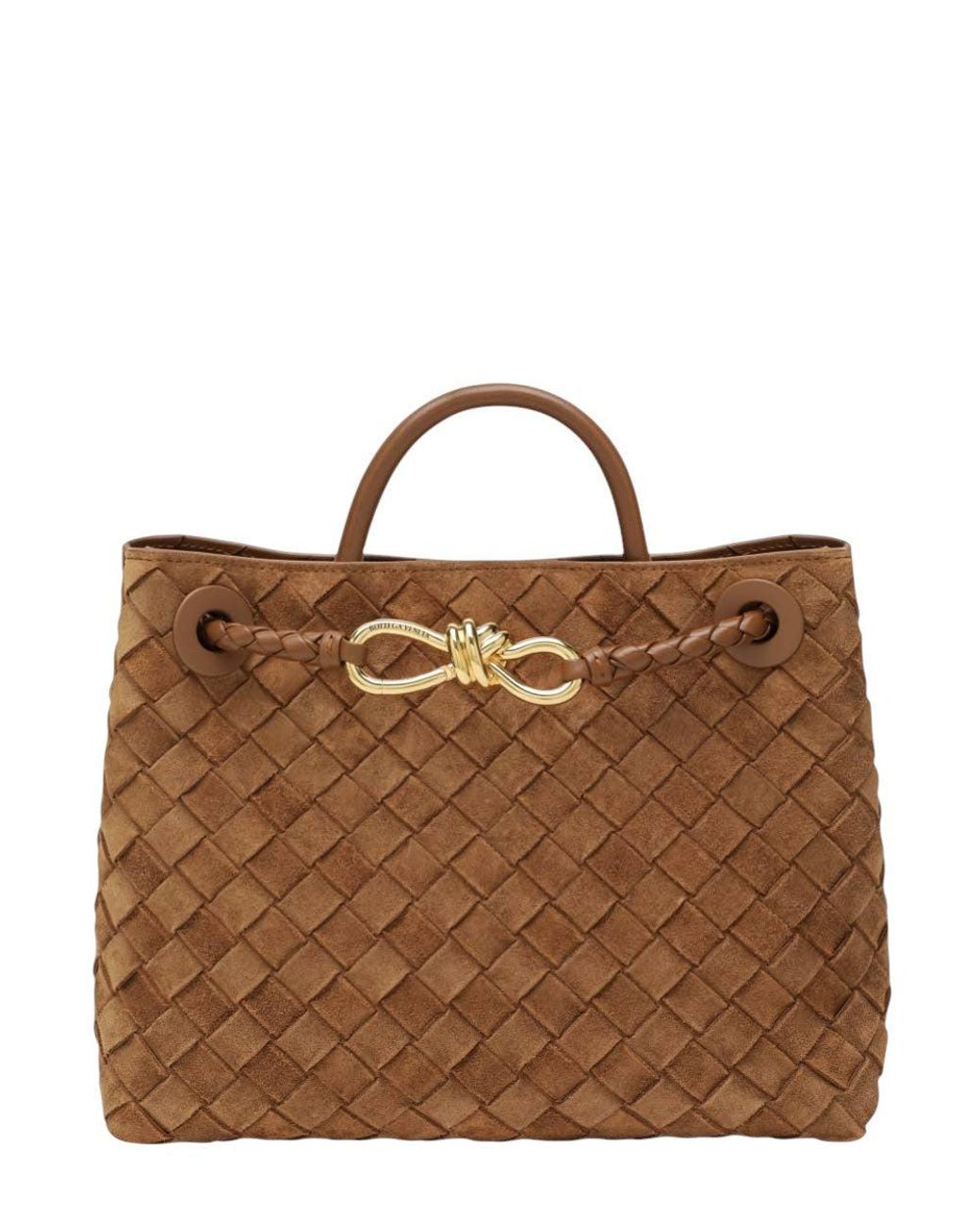 Bottega Veneta Brown Dark Andiamo Small Satchel