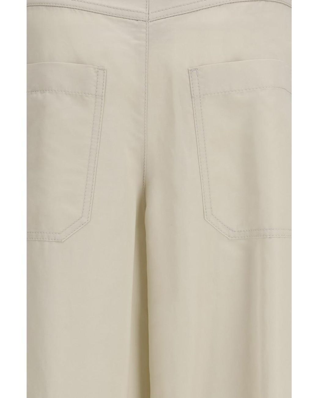 Brunello Cucinelli White Flared Pleated Pants