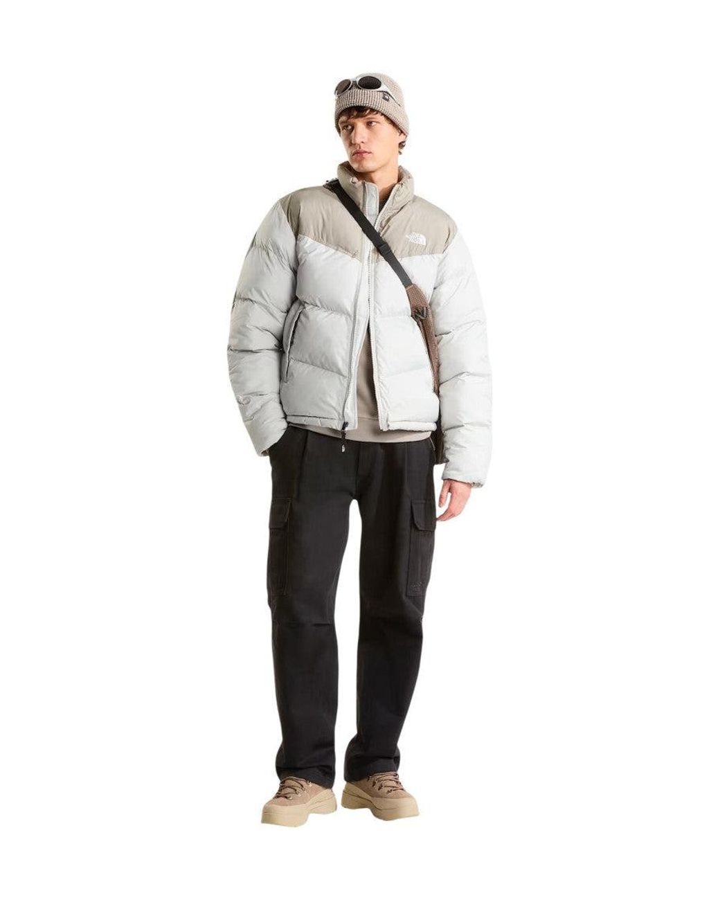 The North Face White Quilted Logo Jacket for men