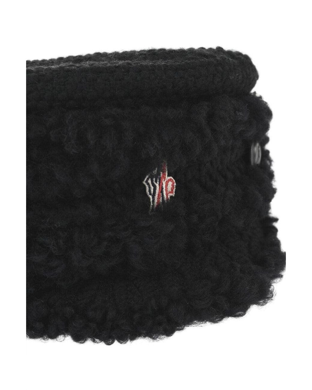 Moncler Black Textured Breton Hat