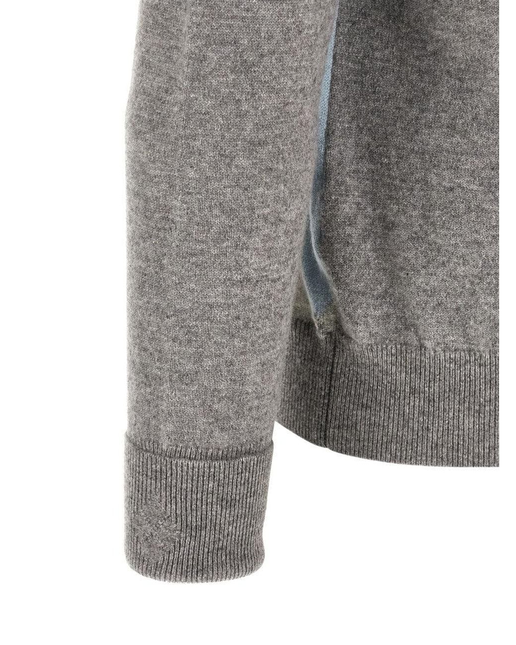 Ballantyne Blue Geometric V Neck Sweater for men