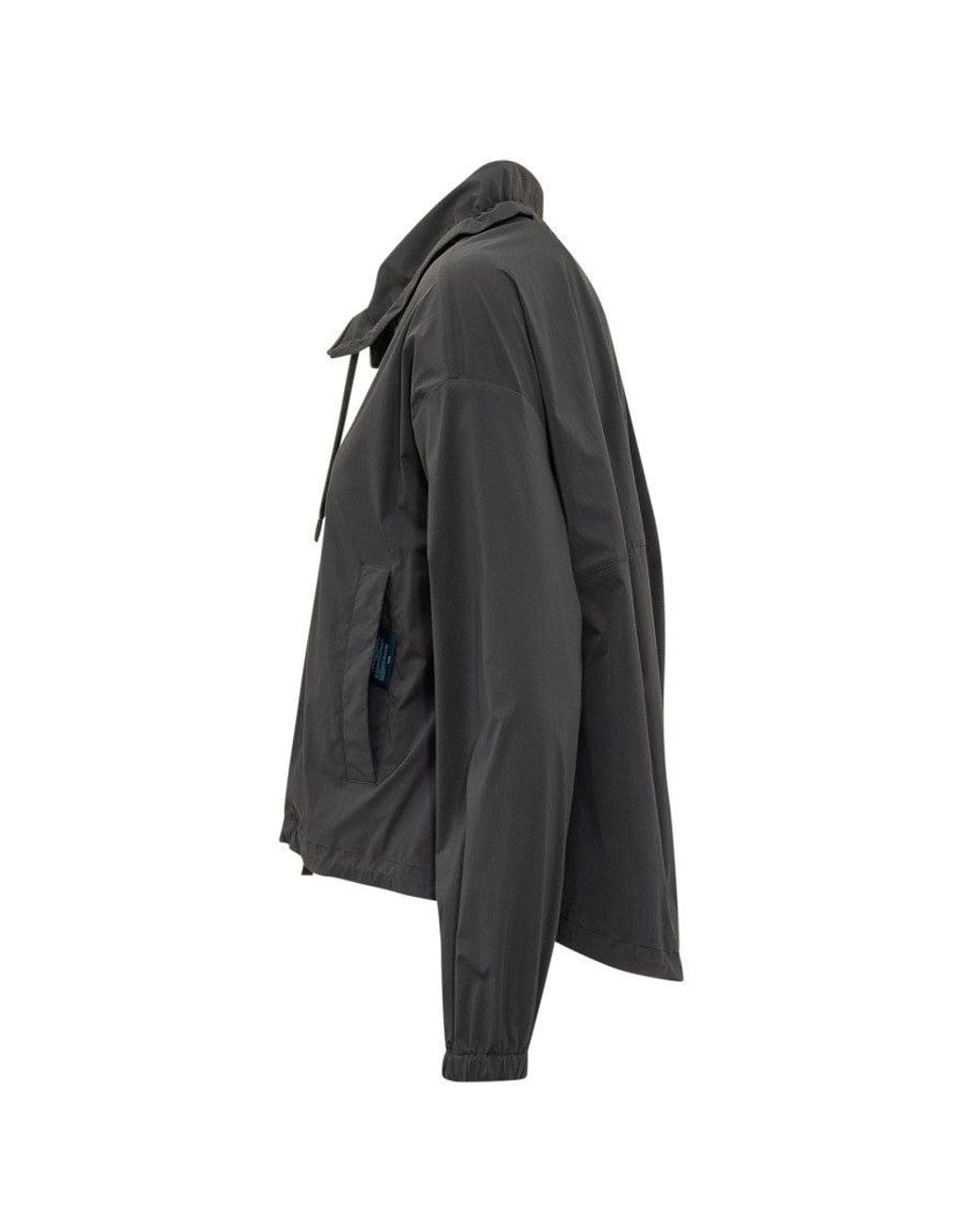 Herno Black Solid Shirt Collar Jacket