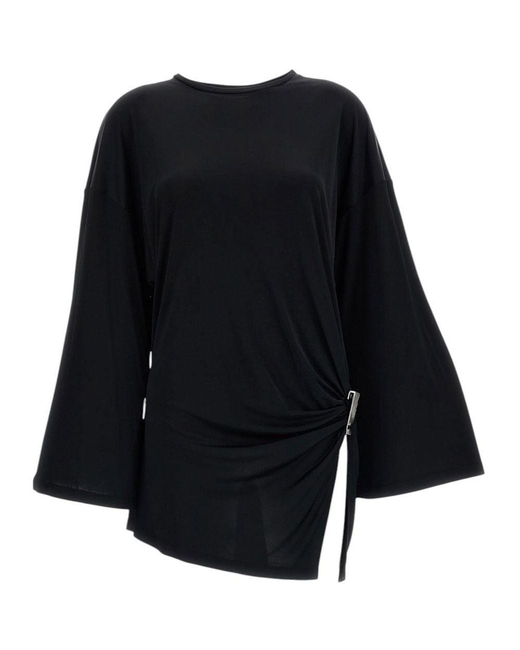 The Attico Black Crew Neck Mini Dress