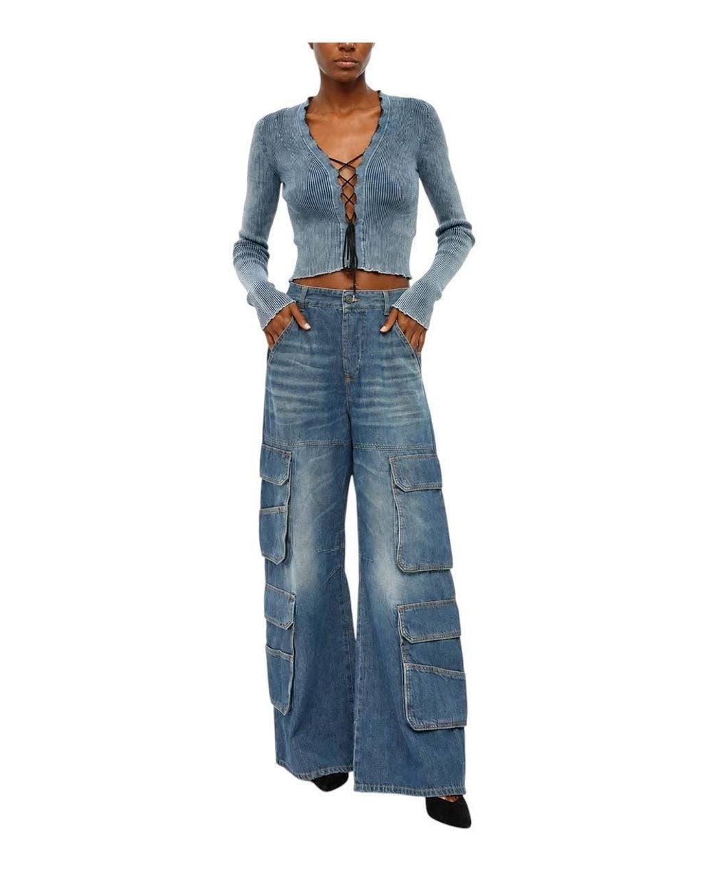 DIESEL Blue Loose Low Rise Jeans