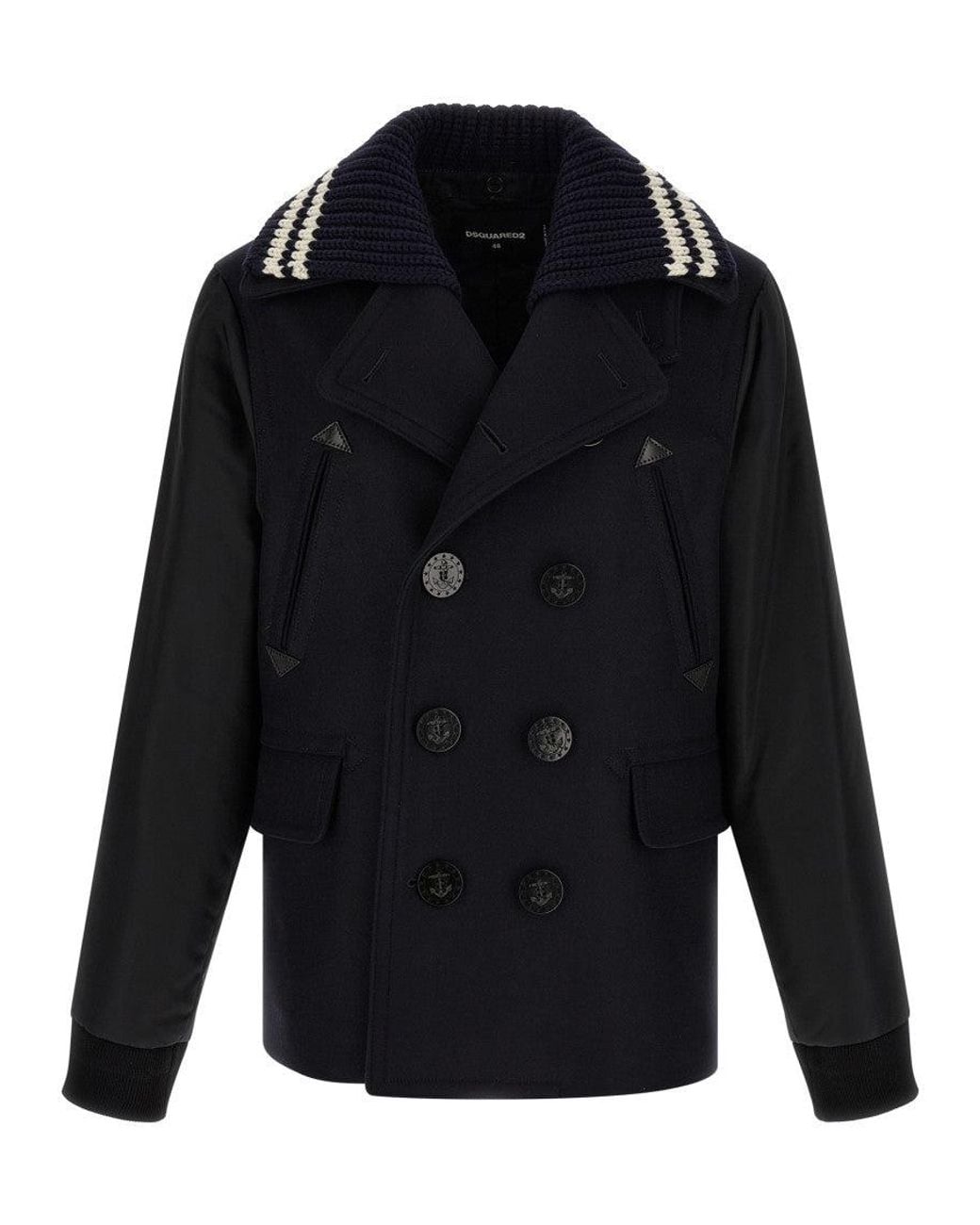 DSquared² Blue Double Breasted Coat for men