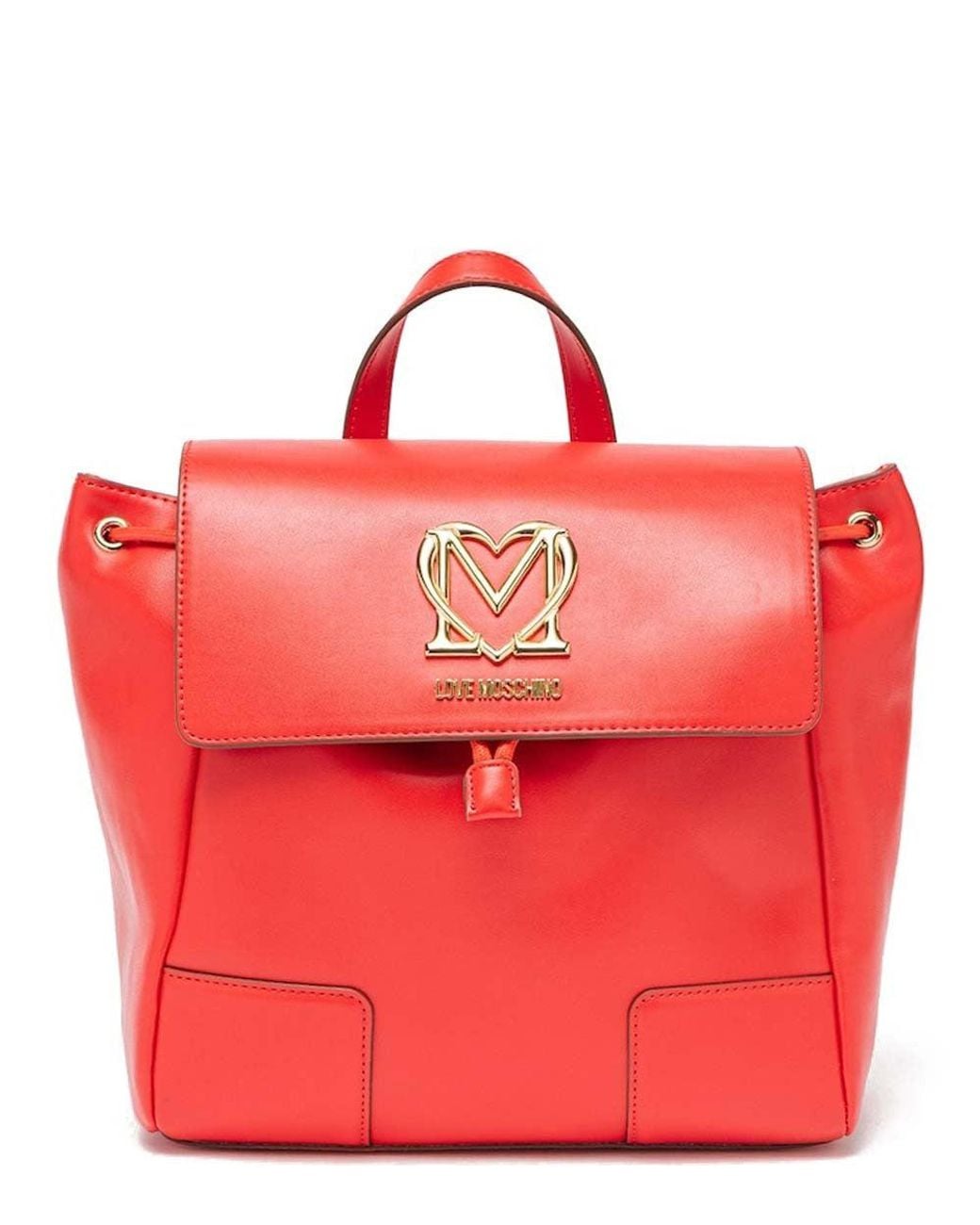 Love Moschino Red Golden Logo Small Backpack