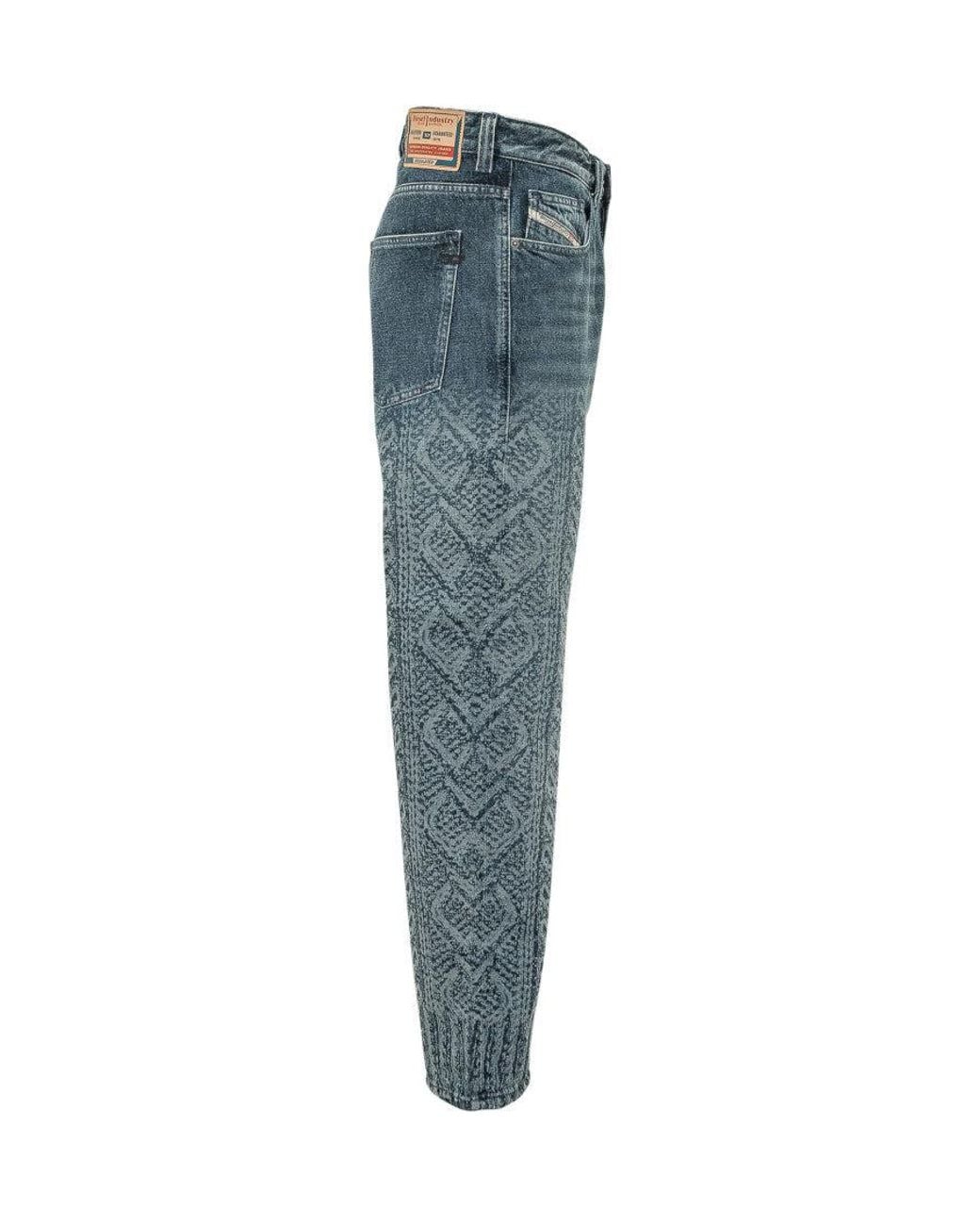 DIESEL Blue Straight Mid Rise Jeans for men