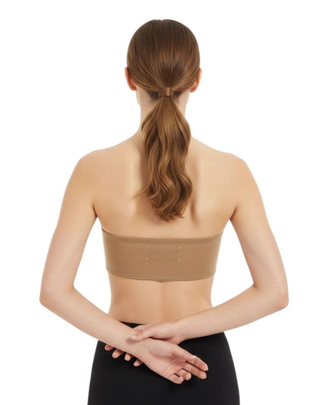 Maison Margiela Natural Strapless Crop Top
