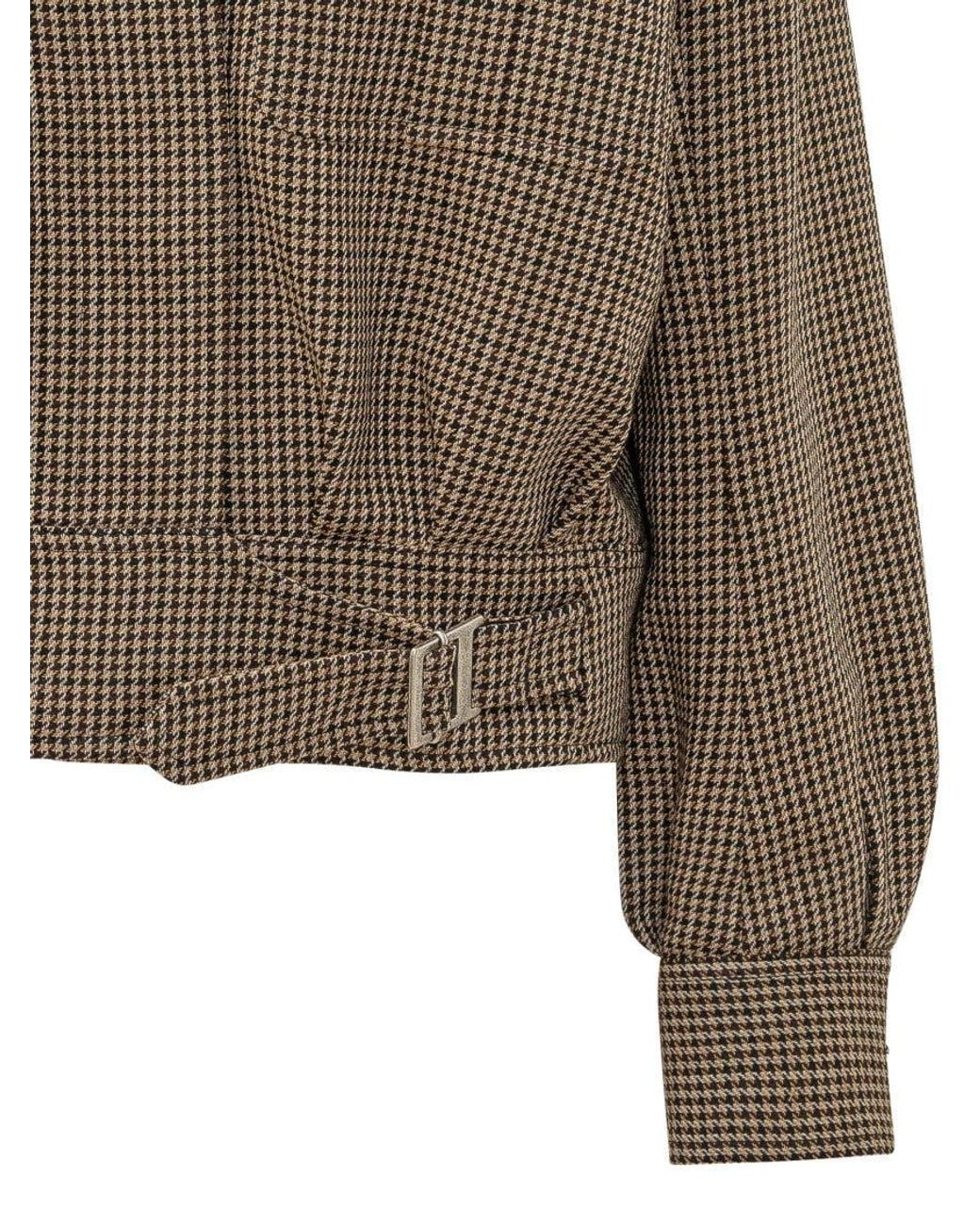 Seafarer Brown Houndstooth Notched Lapel Jacket