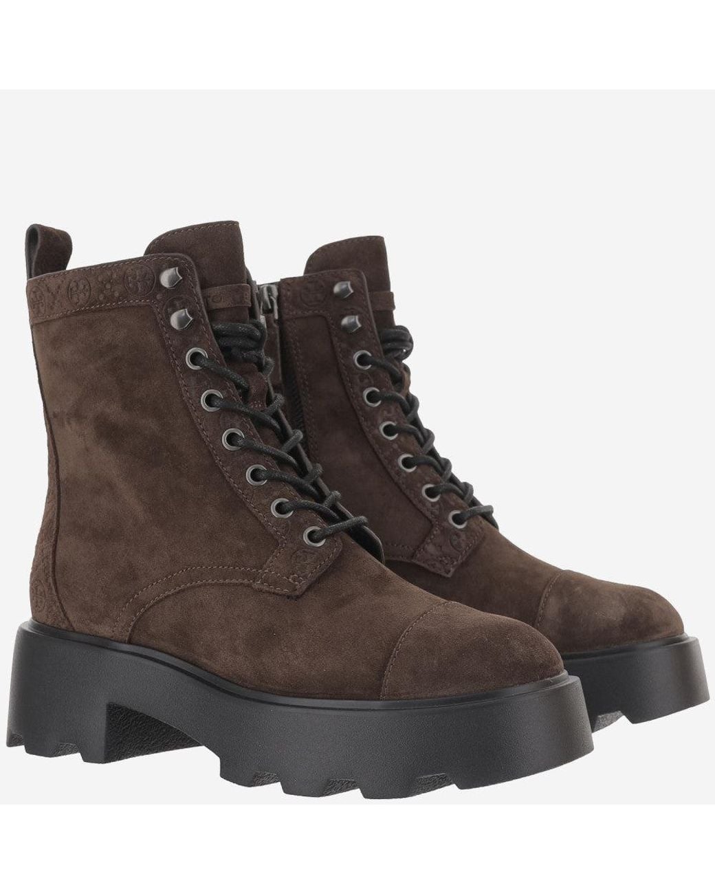 Tory Burch Brown Lace Up Boots