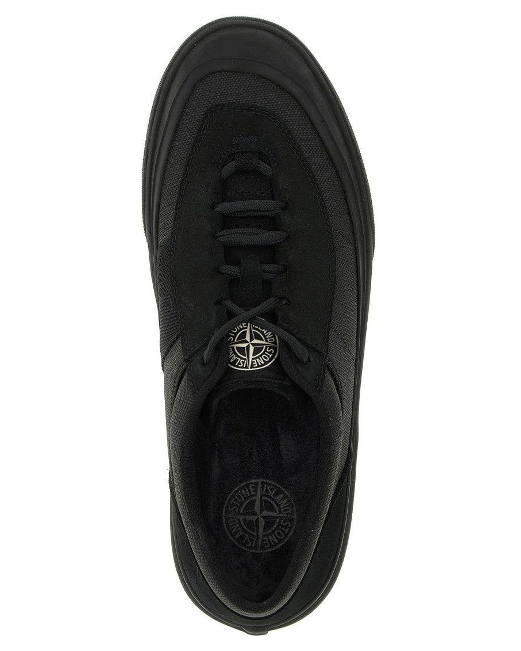 Stone Island Black Lace-Up Sneakers for men