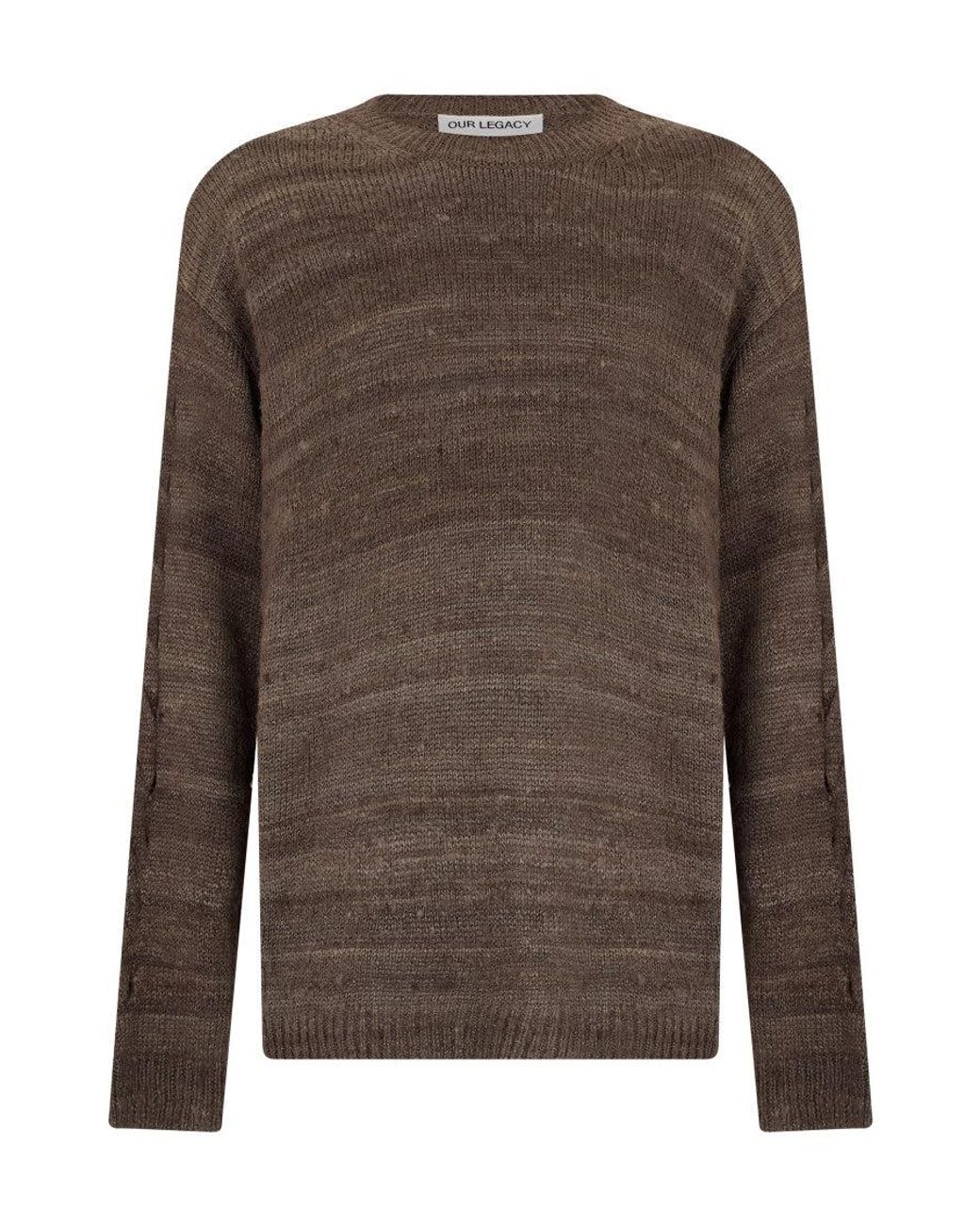Our Legacy Brown Our Legacy Striped Silk Sweater for men