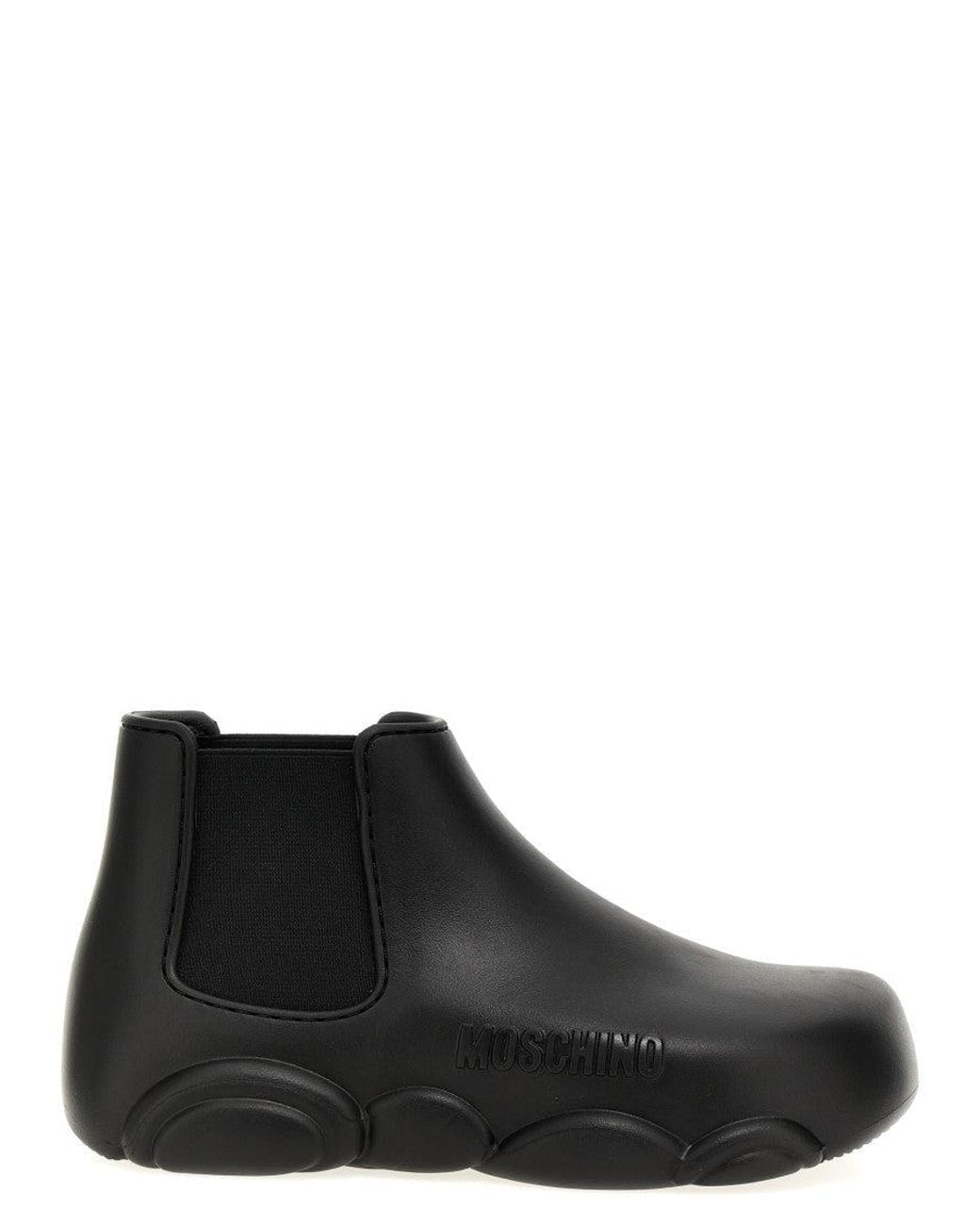Moschino Black Gummy Ankle Boots