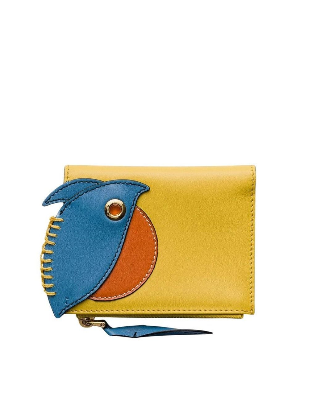 Prada Yellow Lampo Solid Wallet