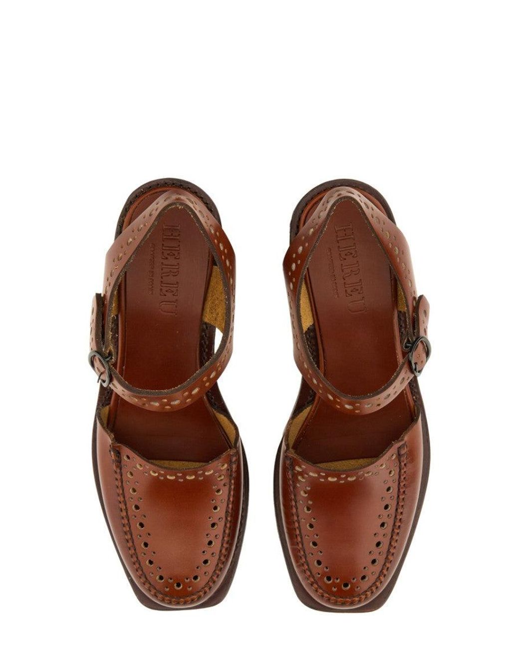 Hereu Brown Perforated Heels
