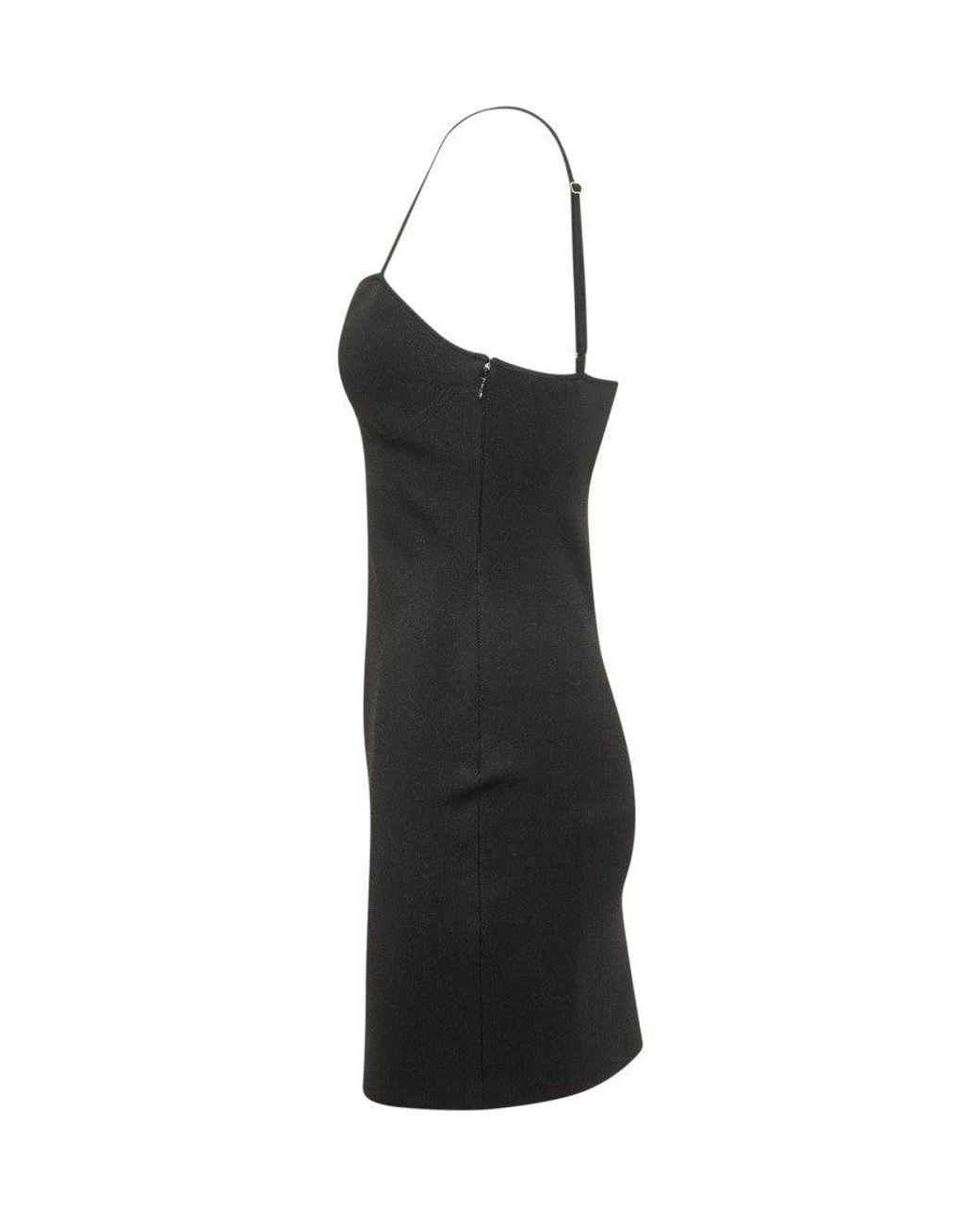 Givenchy Black Solid V Neck Mini Dress