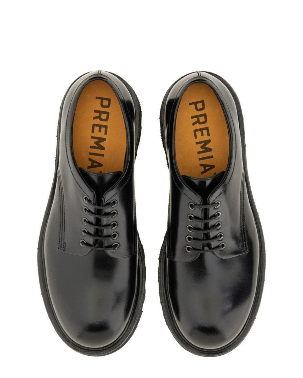 Premiata Gray Leather Dress Shoes for men