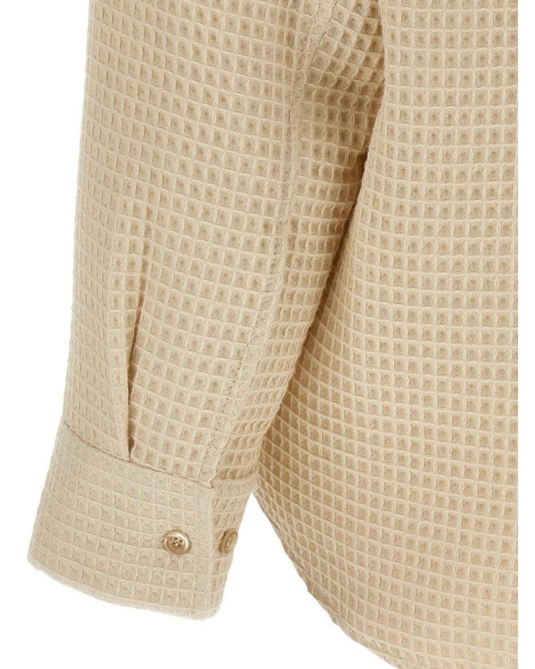 Séfr Natural Ivory Waffle Shirt for men