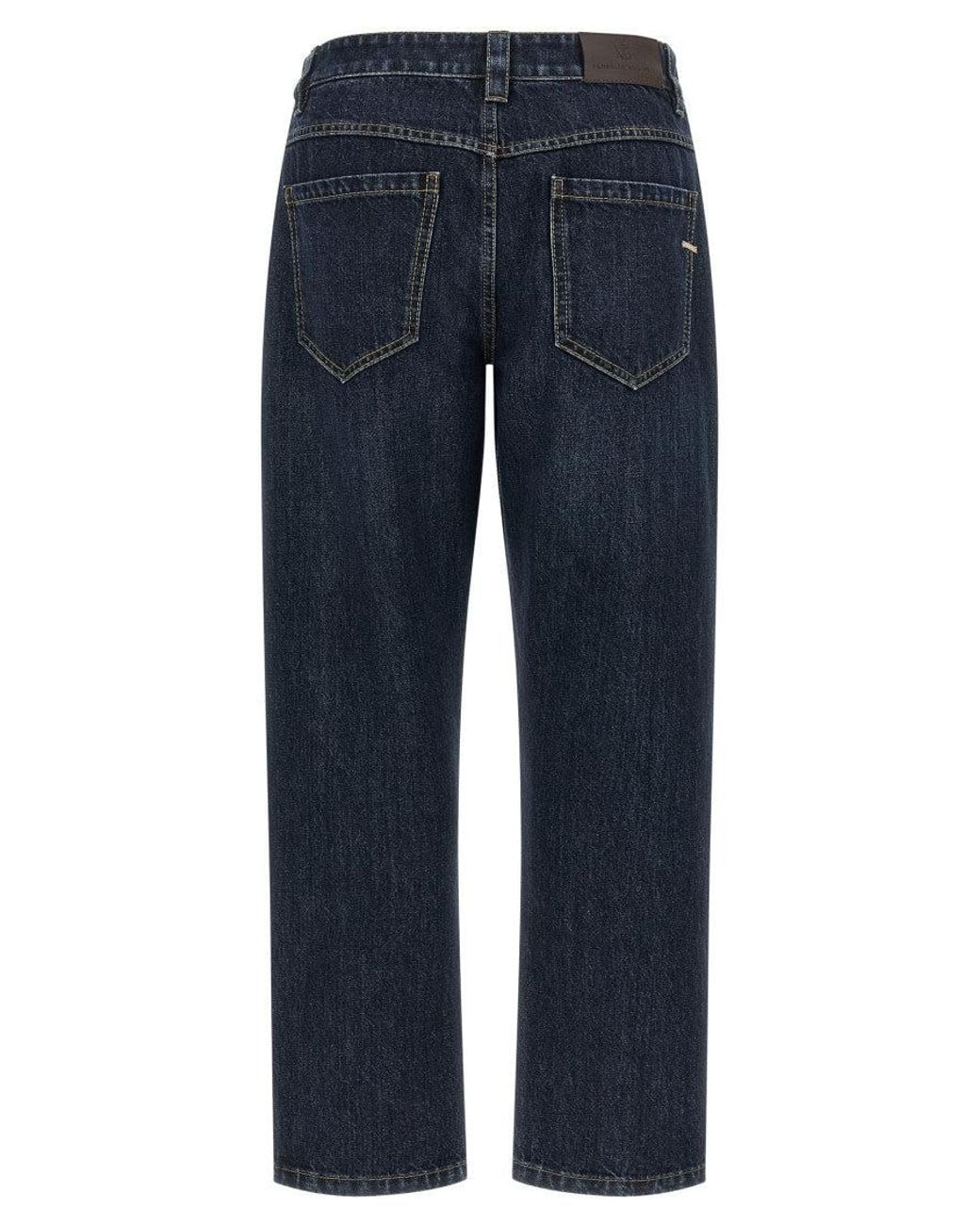Brunello Cucinelli Blue Straight Mid Rise Jeans