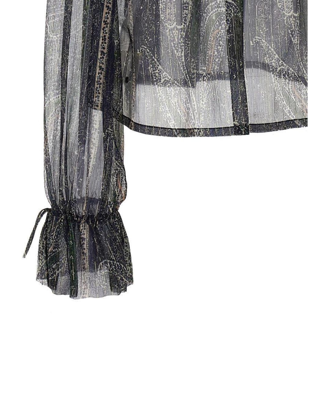 Saint Laurent Black Lurex Blouse